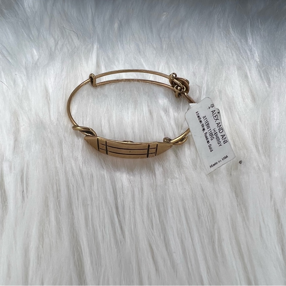 Alex and Ani Rafaelian Gold Antlantean Horizontal Wrap Bangle Bracelet